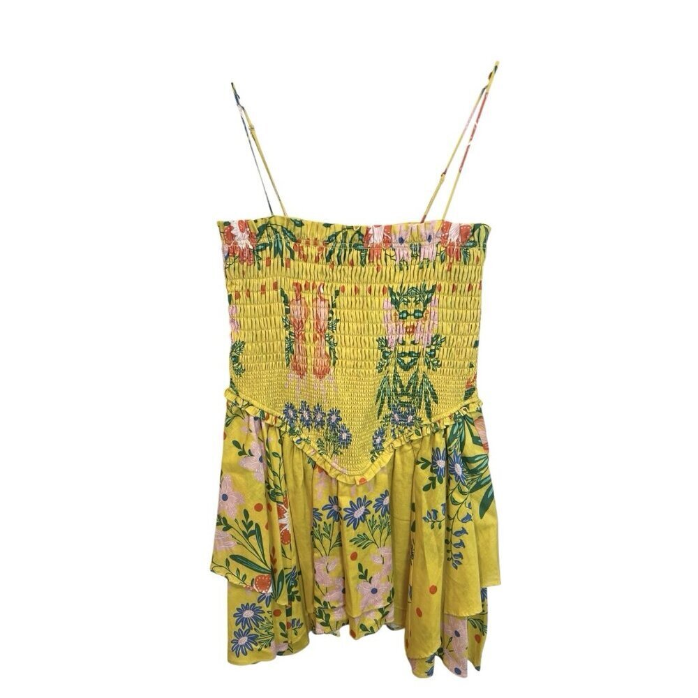 Chelsea & Violet Sleeveless Smocked Yvette Mini Dress L Floral Resortwear NWT - Picture 3 of 10